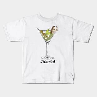 Martini Mermaid Kids T-Shirt